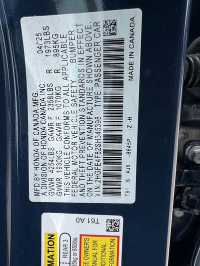 2025 Honda Civic Sedan Hybrid Sport